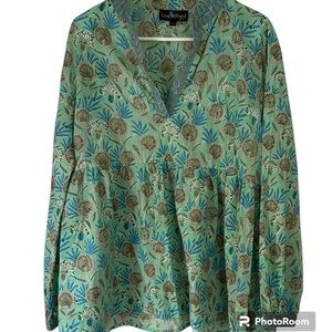 EUC Liza Byrd, Cotton Dandelion Top, XXL